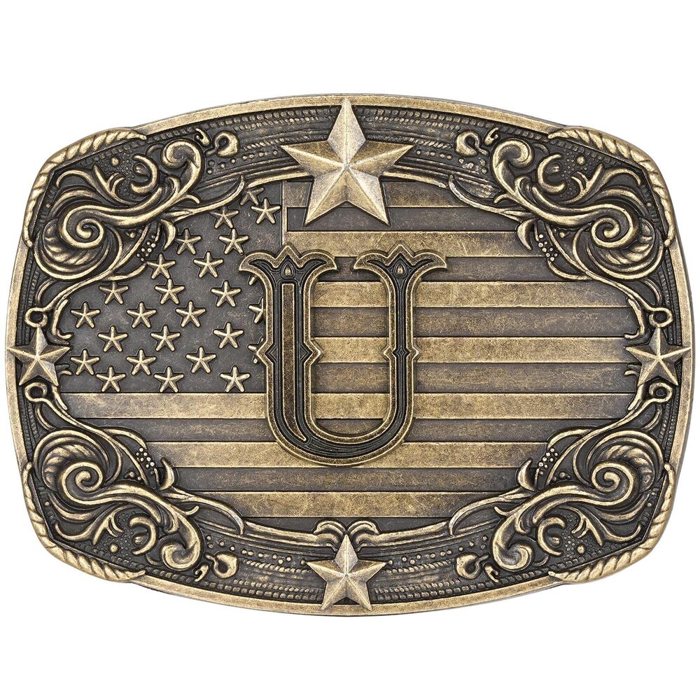 1739 Western Belt Buckle Vintage Initial Letter U Cowboy Belt Buckle Texas